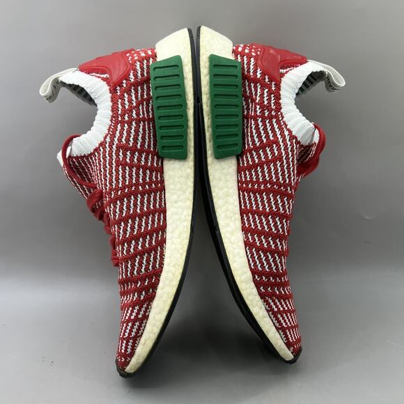 adidas Red and White Knit Sneakers - Picture 6 of 8